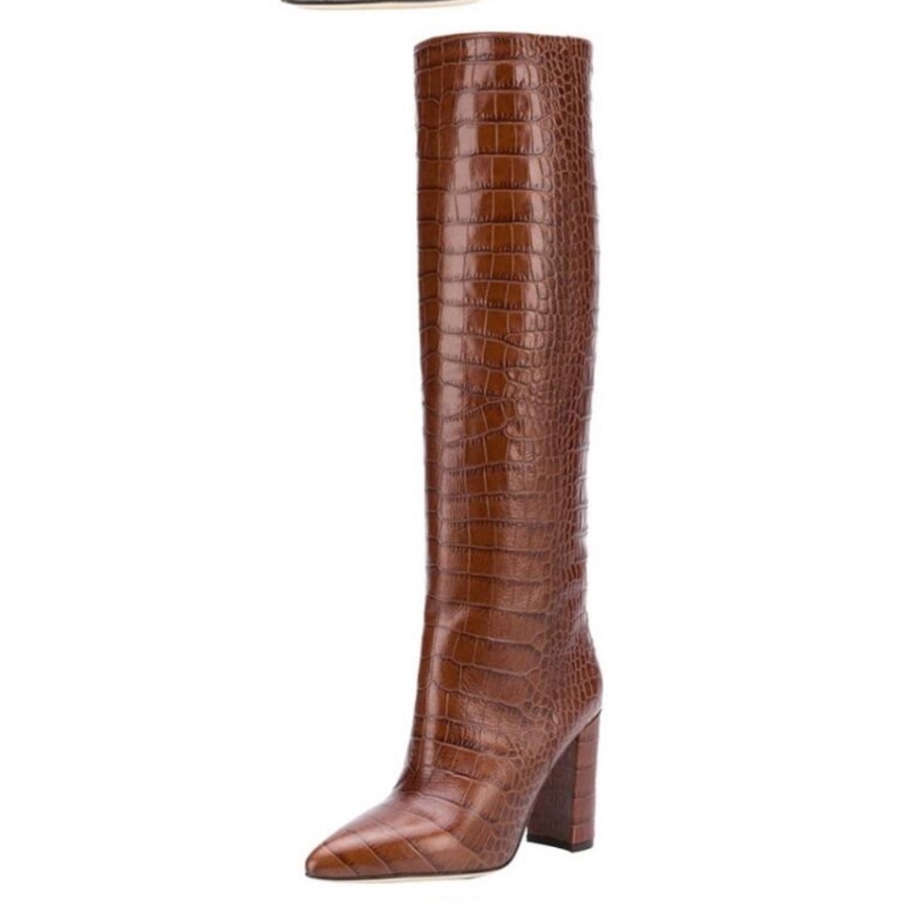 Paris Texas inspired Brown knee high alligator boots